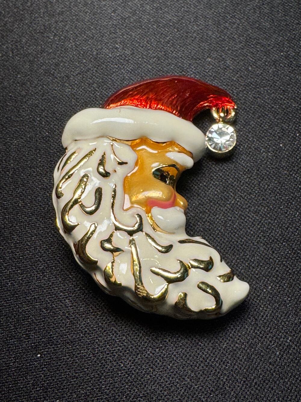 Vintage Christopher Radko Enamel Santa Claus Brooch